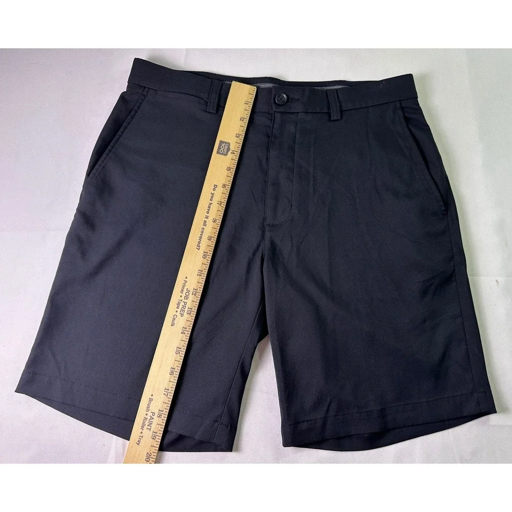 Roundtree & Yorke Performance Shorts Mens 32 Black Golf Stretch Moisture Wicking